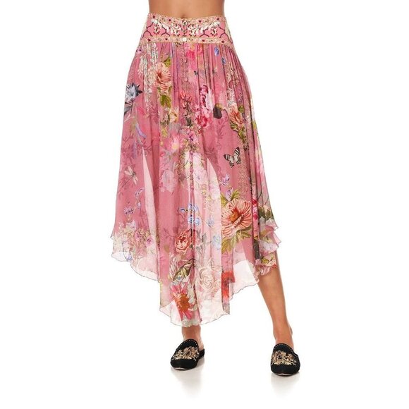 Camilla Romantic Patchwork Heart Shaped Waist Skirt Small